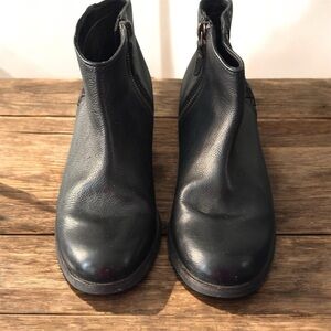 Black Leather Ankle Boots